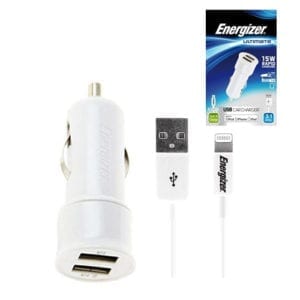Energizer Ulltimate 15W rapid charging lightning 3.1AMP Dual USB Charge & Sync