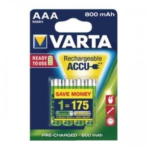 Varta AAA 800 mAh  rechargeable accu ready to use NiMH (4pack)